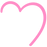 Pink kawaii heart with an outline and a cute style.