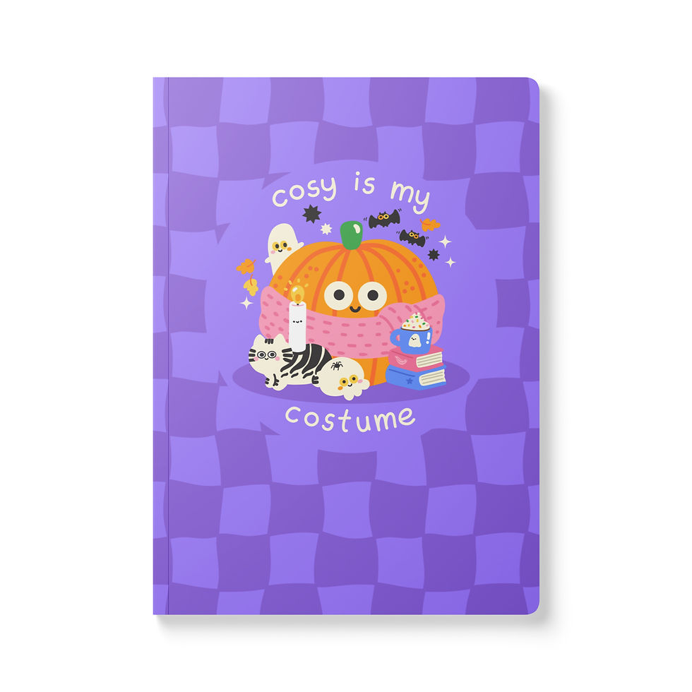 Cosy Is My Costume Softcover Notebook – Front
