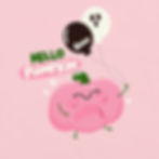 Close-up of Hello Pumpkin design showing pink pumpkin holding ghost balloons on pink background