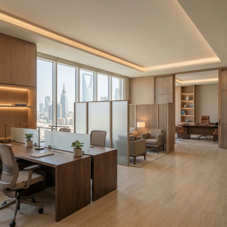Premium office interior in Riyadh designed for focus, productivity, and leadership presence