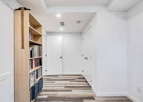 Vadiba Interior Design, Calgary Interior Designer, Renovation, White Walls, Basement Renovation, Simple Thoughtful Design, Modern Design, LVP, Clean Design, White Modern Design