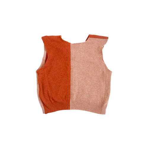 V-neck sleeveless jumper, rust | danielcrabtree