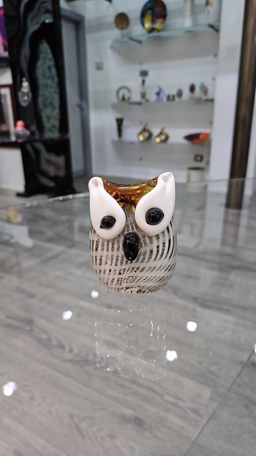 Miniatura: Gufo vetro murano  F/argento