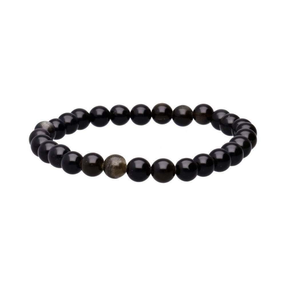 Bracelet d'obsidienne dorée 6mm
