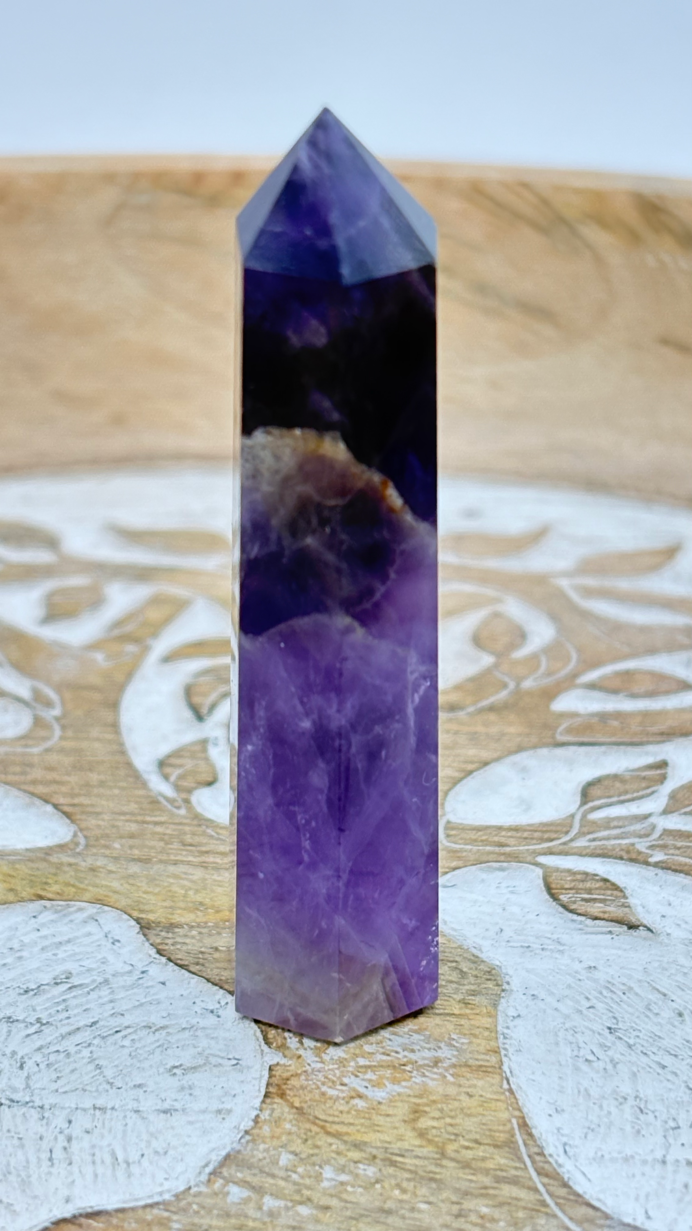 Pointe polie améthyste rubanée 10 à 40g