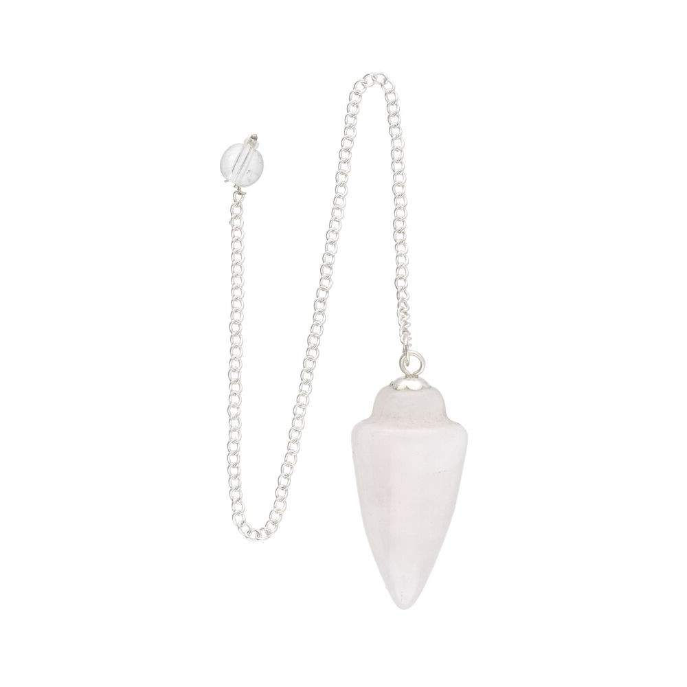 Pendule goutte en quartz laiteux