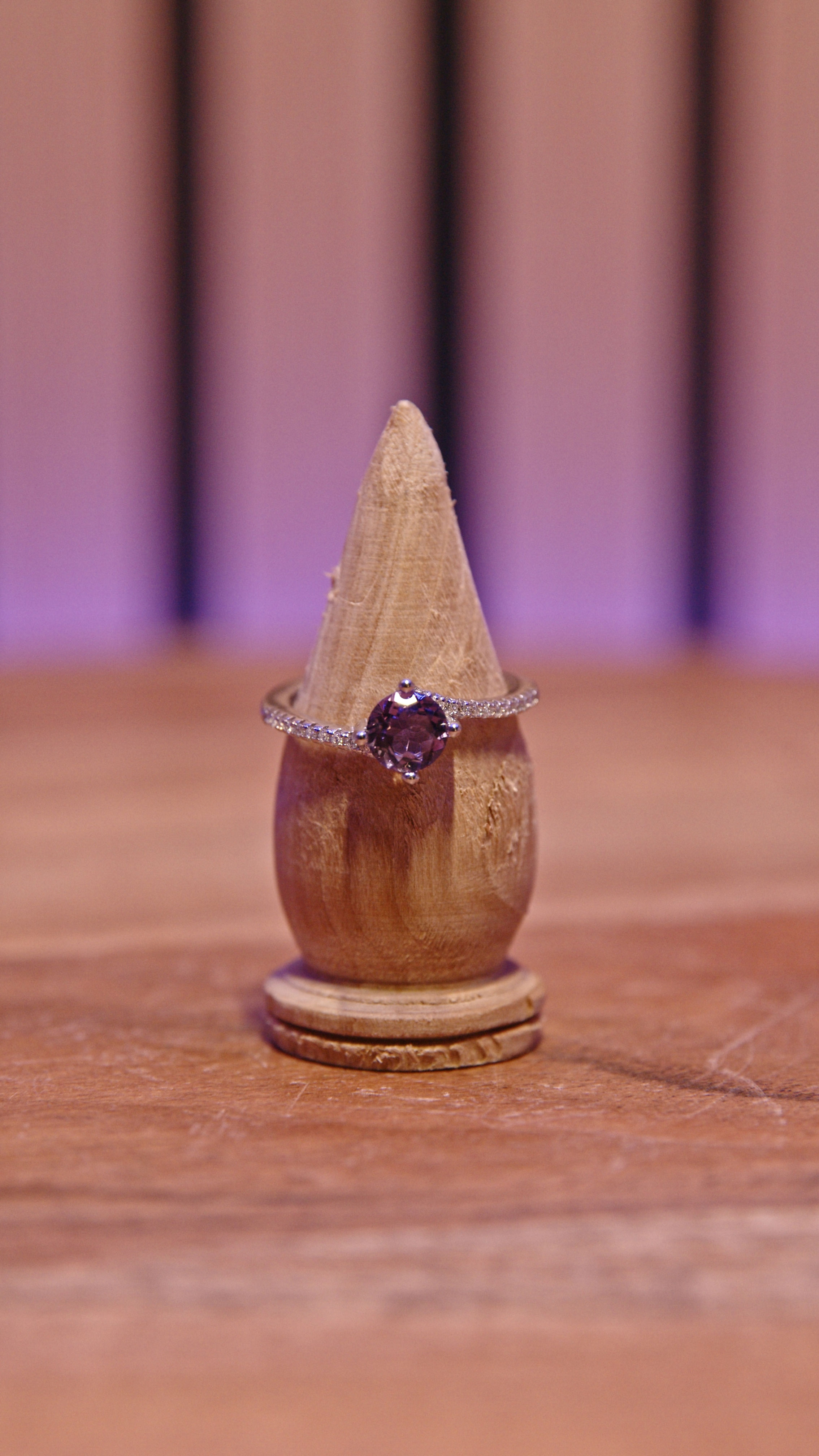 Bague en Argent 925 Rhodié - Modèle 13 - Minéral : Améthyste