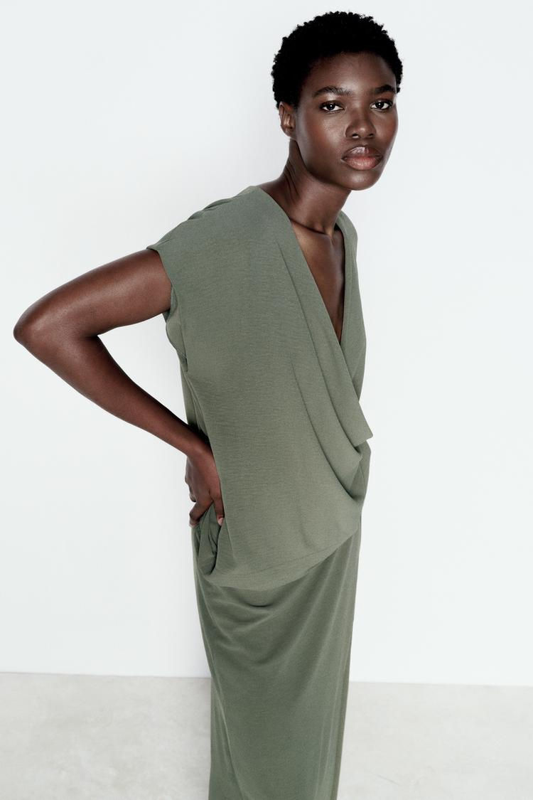 Blusa transpassada fluida Zara - G