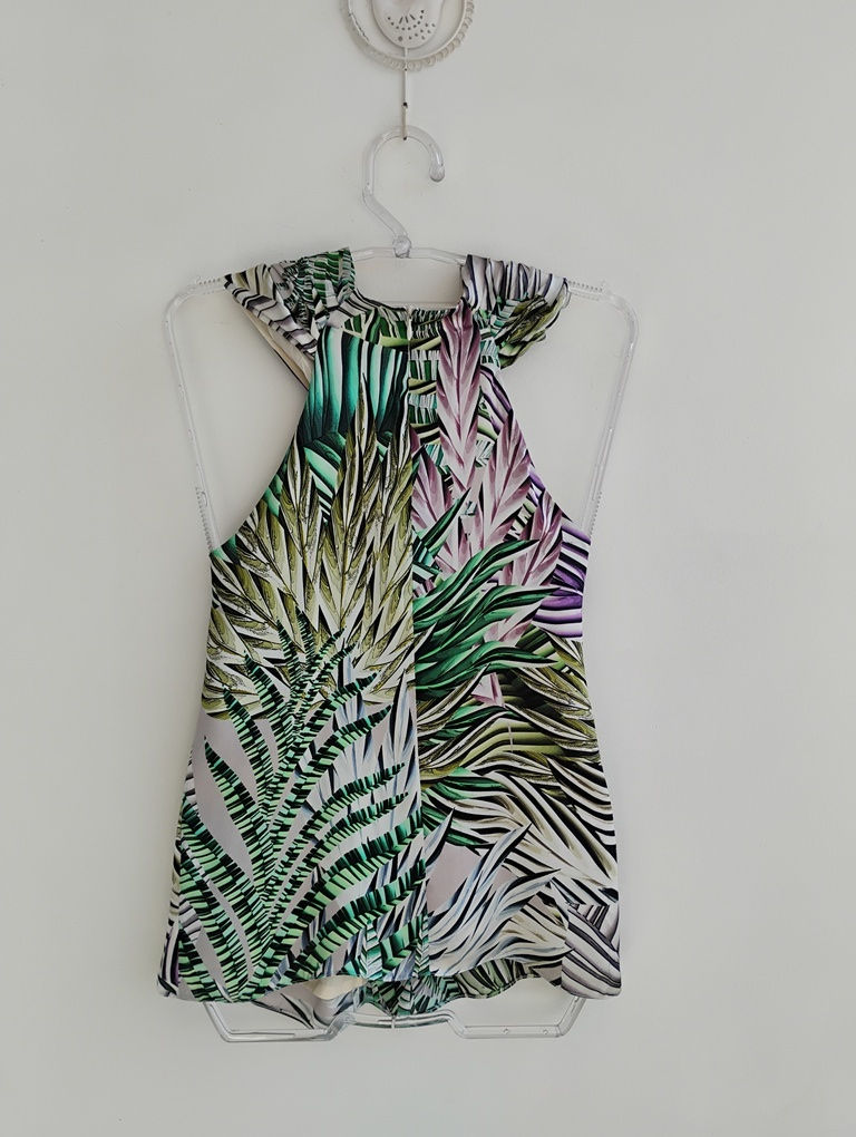 Miniatura: Blusa de cetim estampada com argola frontal Bobstore - PP