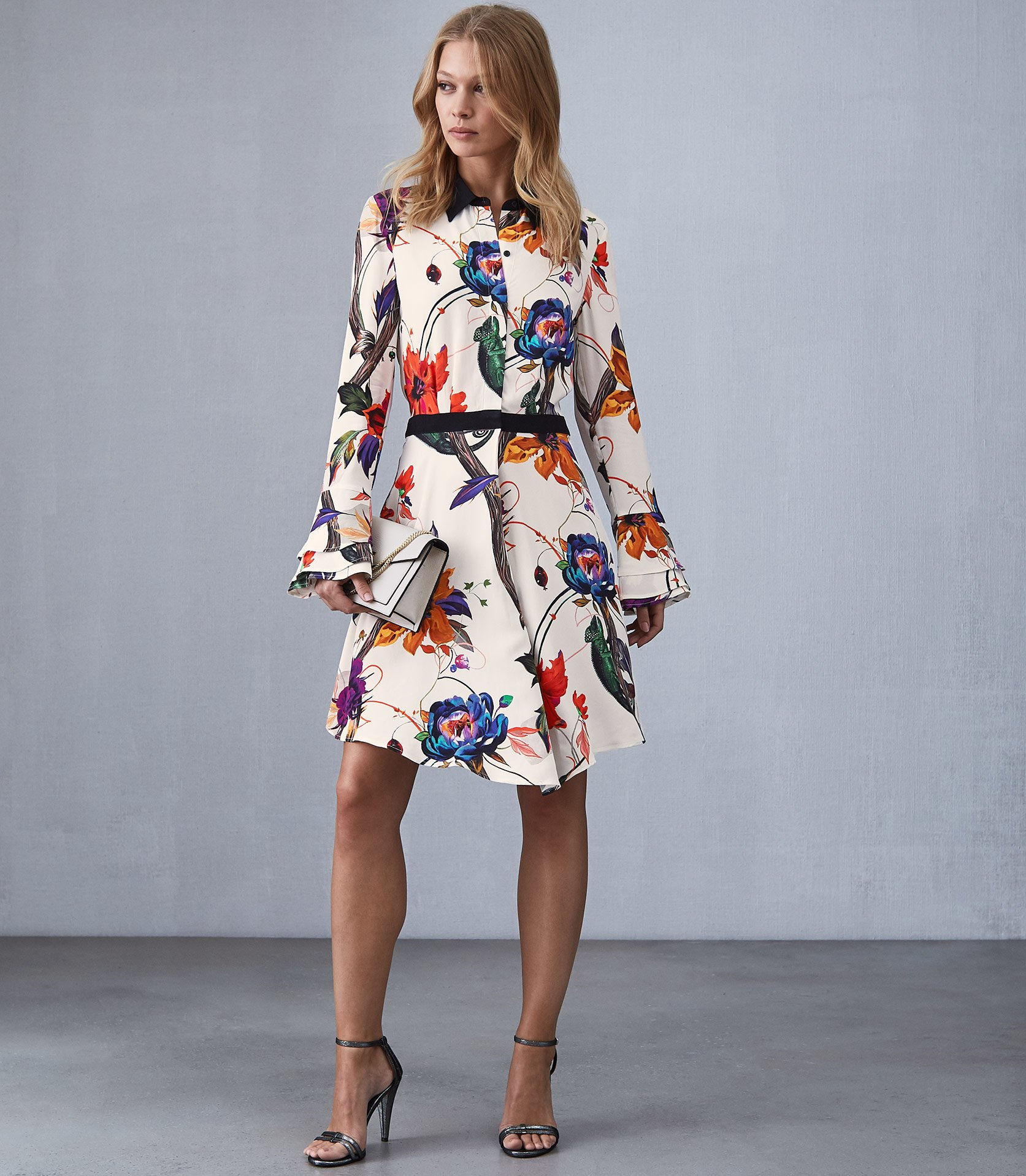 Vestido abotoado floral Reiss - G