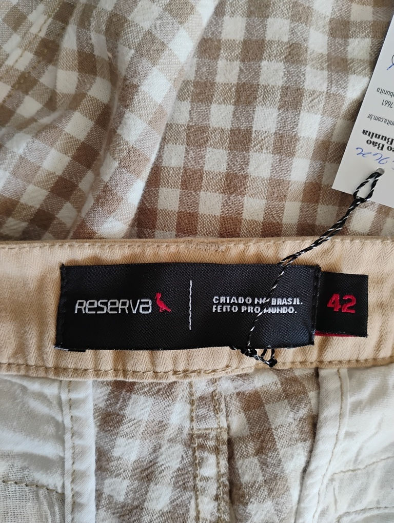 Miniatura: Bermuda masculina xadrez bege Reserva - 42