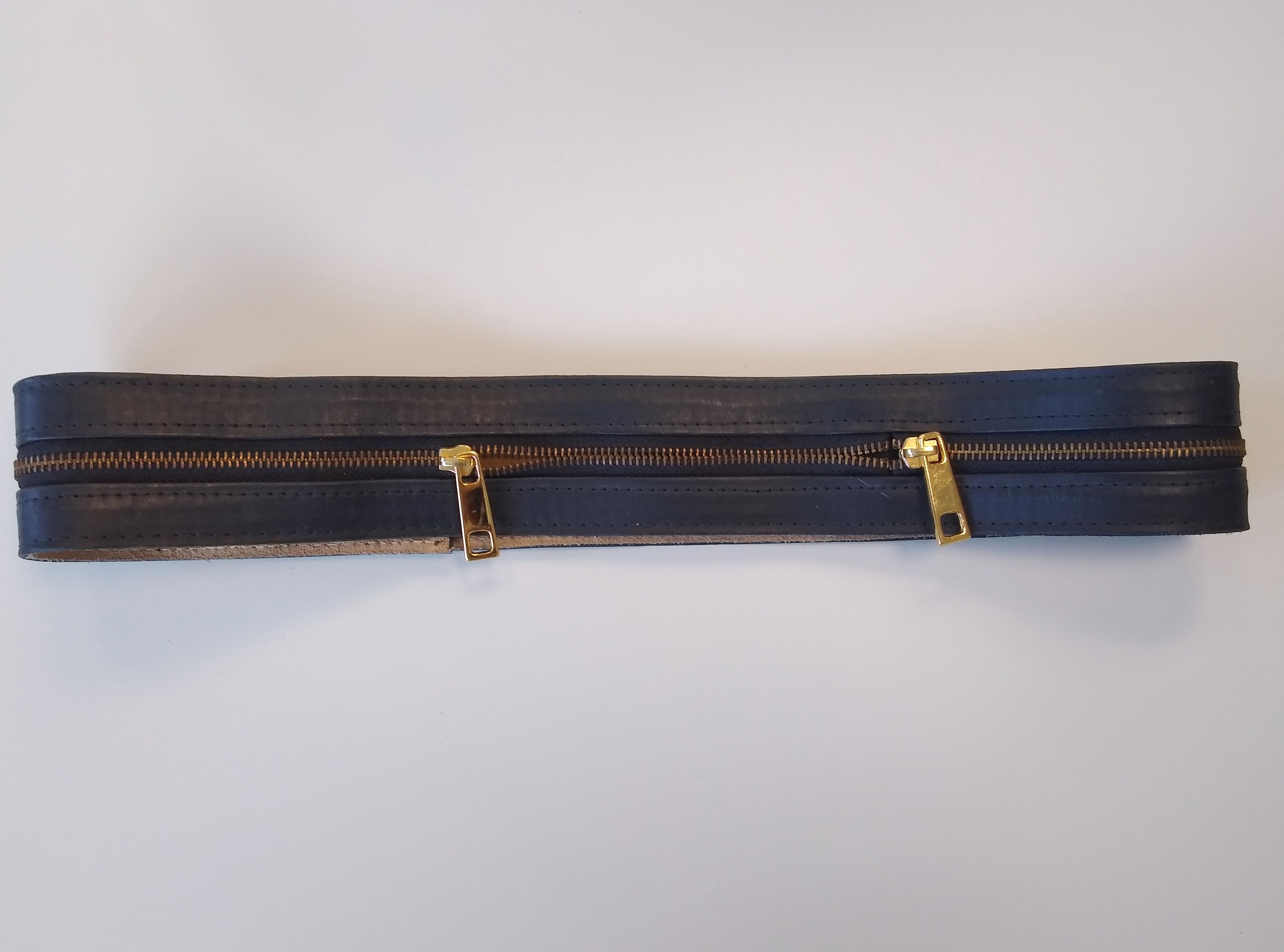 Cinto de couro preto com zíperes Brooksfield Donna