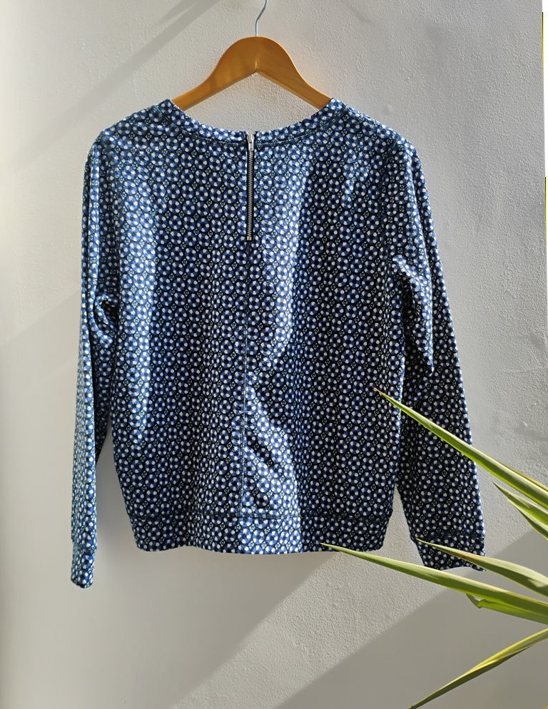 Miniatura: Blusa floral miúdo azul-marinho H&M - P M