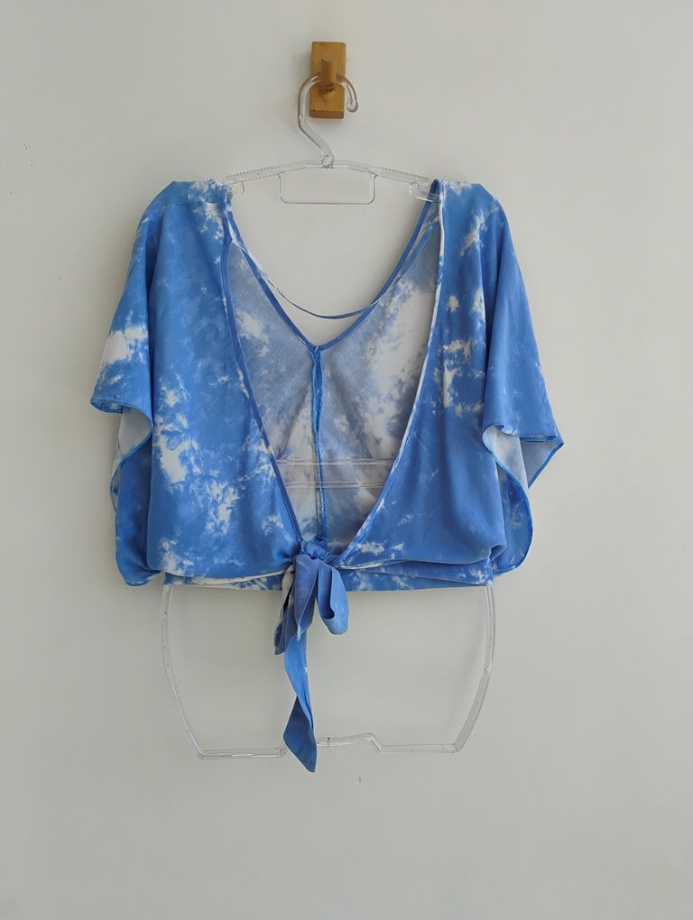 Miniatura: Blusa tie-dye azul amarração nas costas Dress To - G