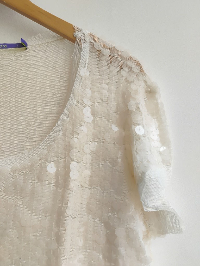 T-shirt de paetês transparentes Maria Bonita Extra - M