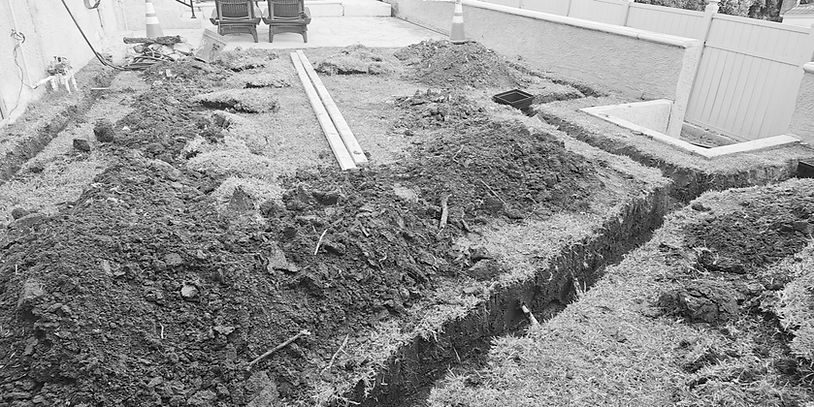 Yard Drainage, trenches,