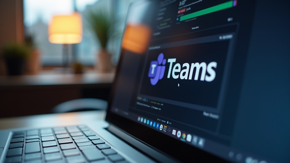 Close-up view of a computer screen displaying Microsoft Teams