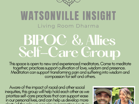 🪷 Thursday Evening, BIPOC & Allies Self-Care Starts 1.5.23 (Thursdays 6:30-7:30pm) 🪷
