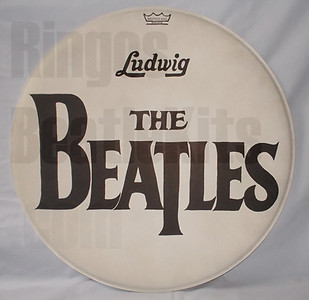 Ringo Starr's 1964 Beatles drop-T logo Ed Sullivan Show drumhead