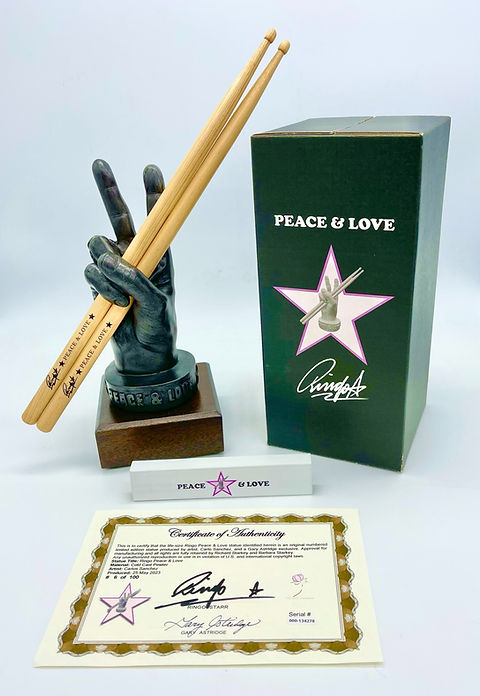 ビートルズ　Ringo Starr Peace and Love アート新品 Ringo Starr of The Beatles Signed 