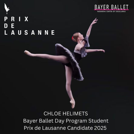2025 Prix de Lausanne Candidate - Chloe Helimets, Bayer Ballet Day Program Student