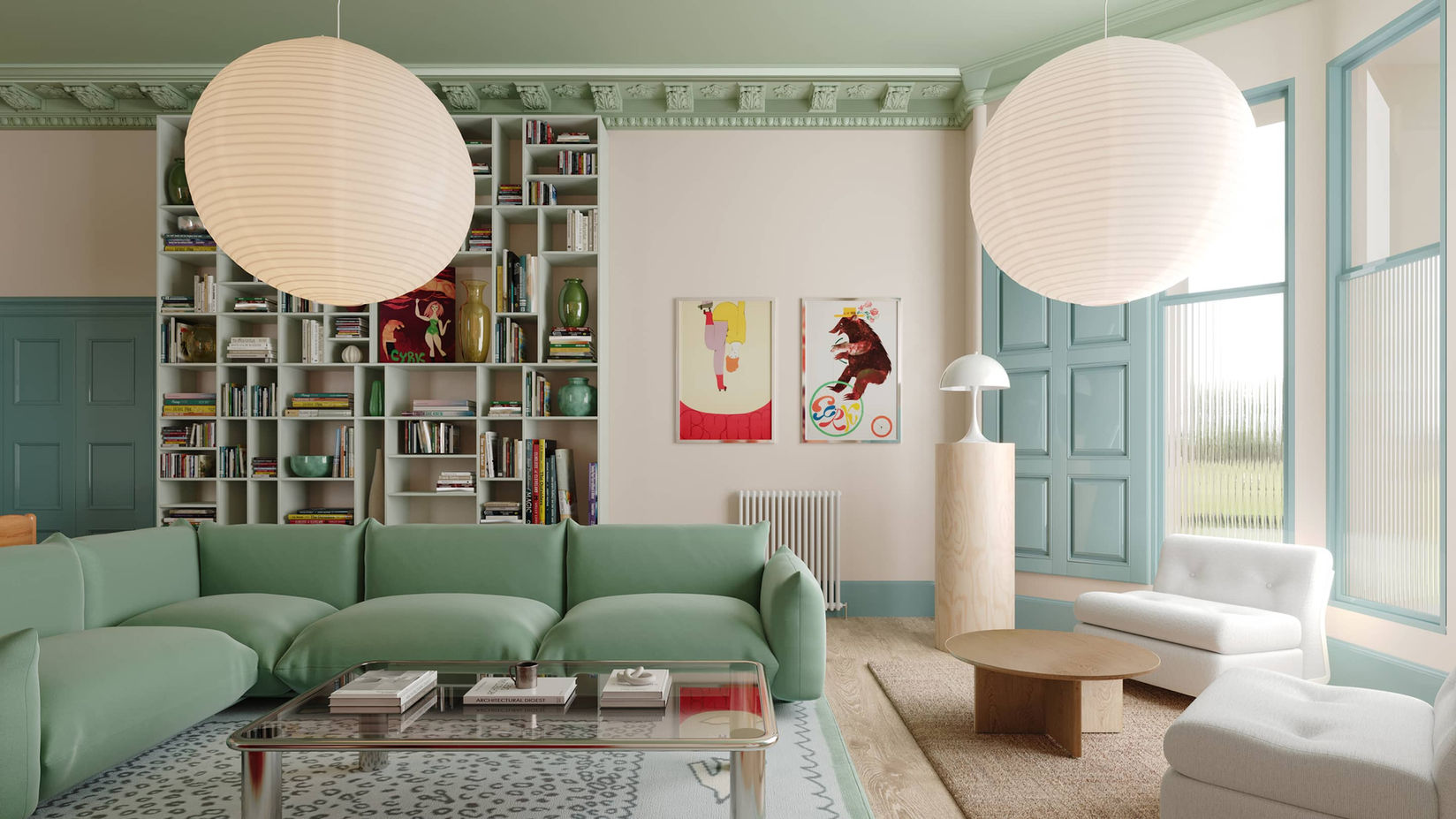 Bespoke Shelving and L-Shaped Sofa Design