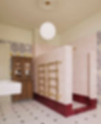 Bathroom interior design with tiling and suite selection