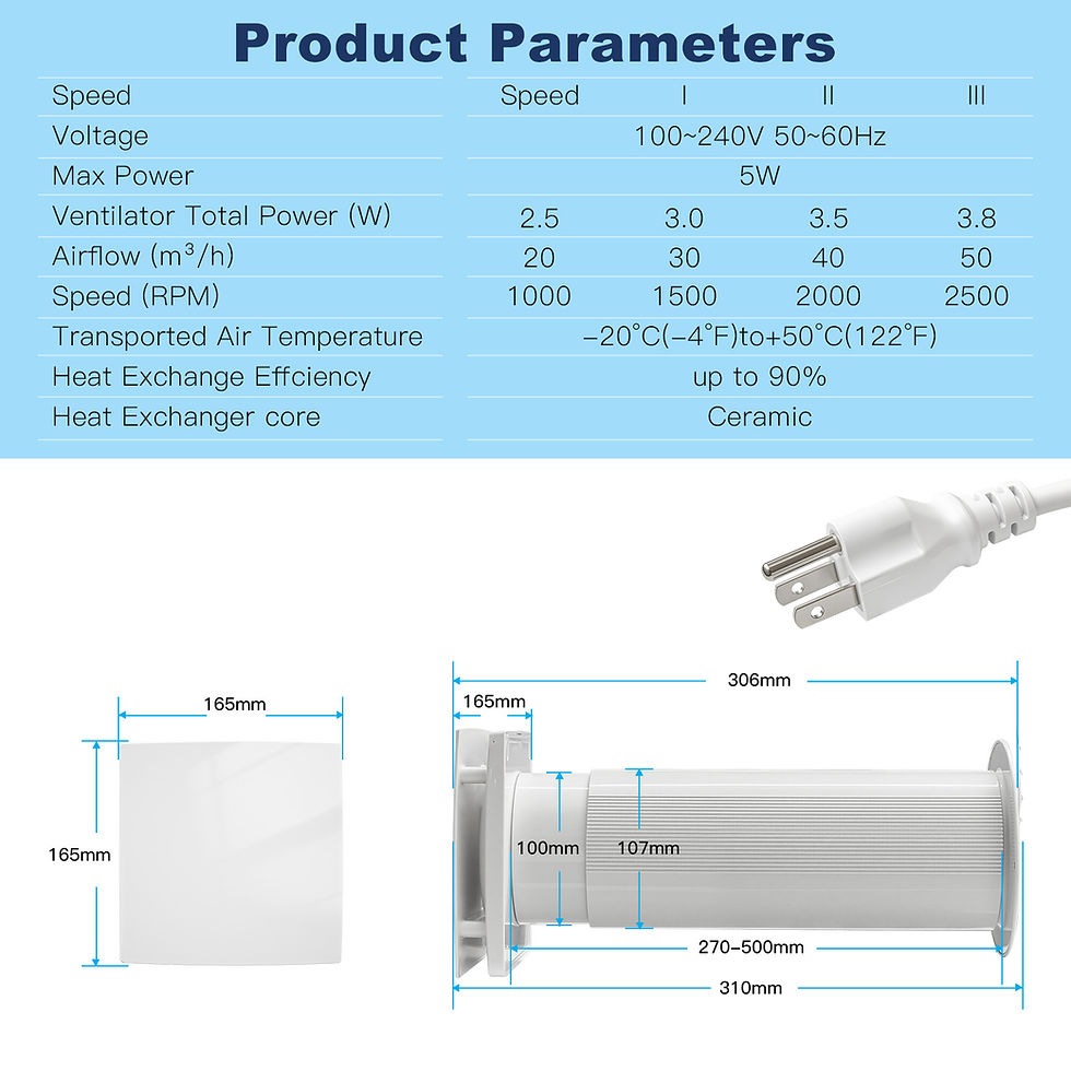 Thumbnail: VT100 Ventilation Fan with Reversible Remote & Ceramic Filter