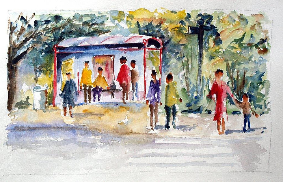 L'arrêt de bus (40x30)