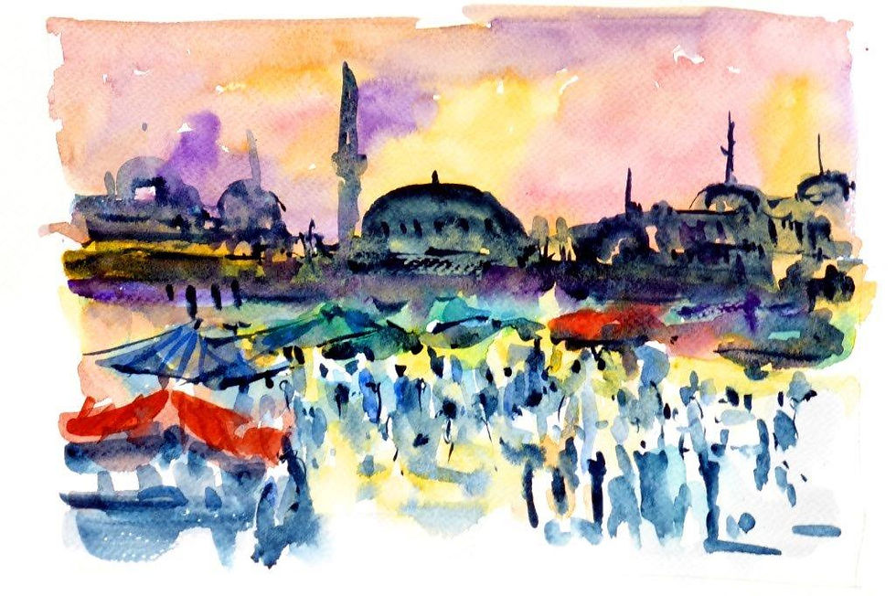 Istanbul  Le soir(25x17)