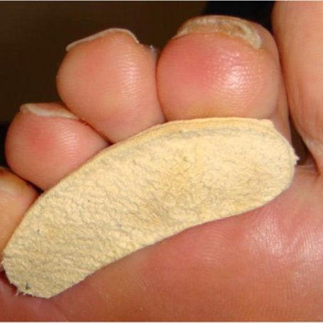 Thumbnail: Crescent Shaped Chamois Leather Toe Props | Comfortable Elasticated Toe Loop