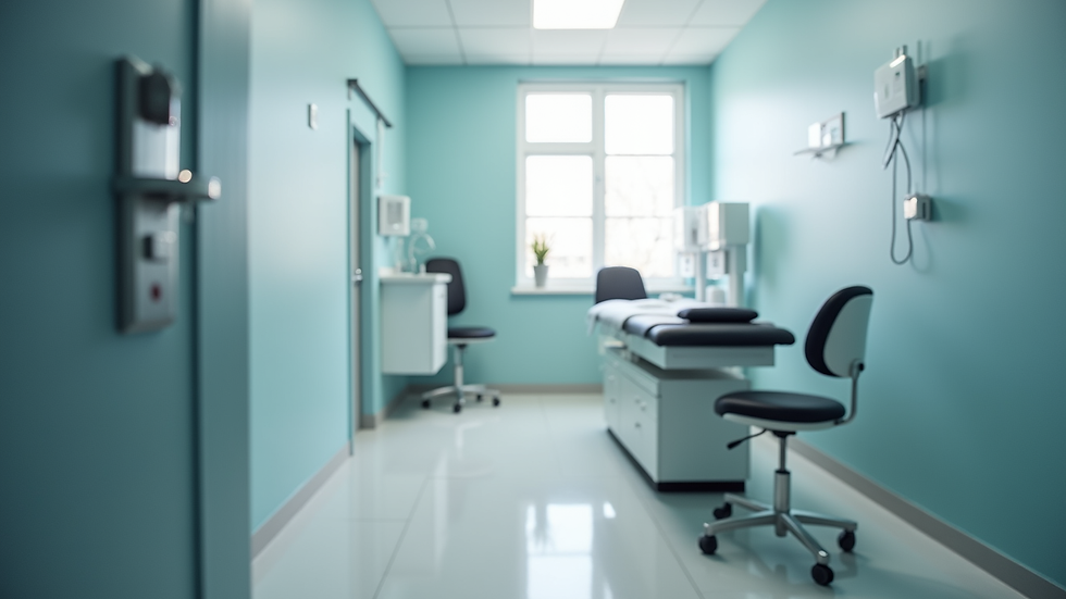 Eye-level view of a podiatry clinic treatment room