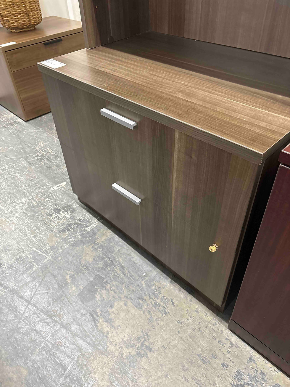 Thumbnail: 2 HIGH LATERAL FILE W/ STACKING BOOKCASE
