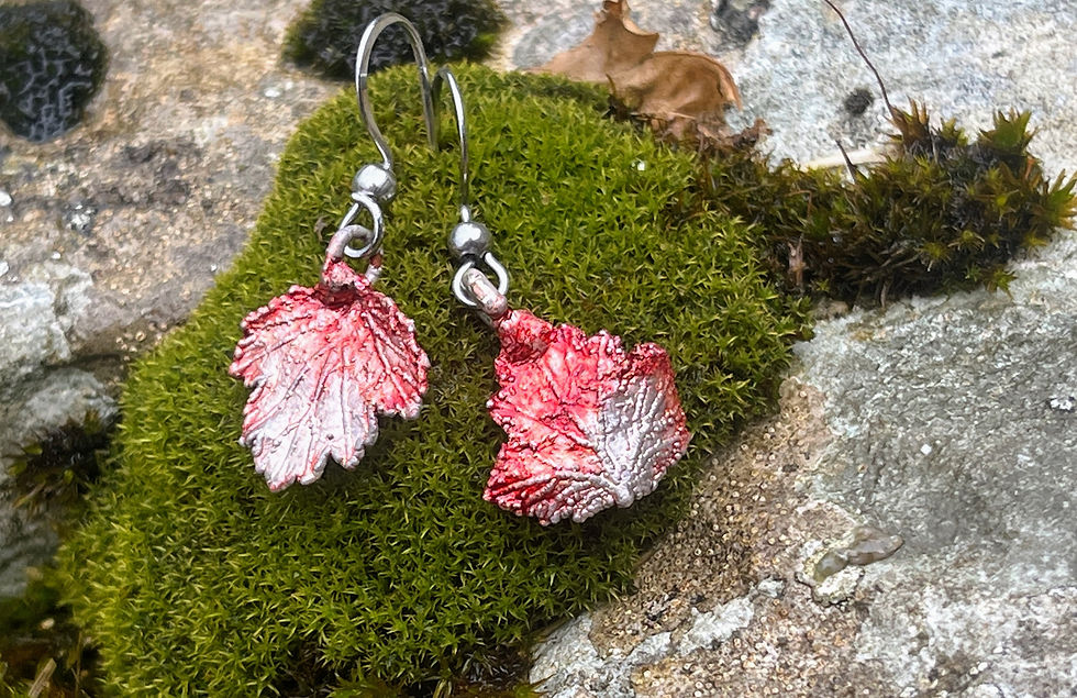 Miniatura: Pendientes de hojas de otoño 🍂 (cobre y plata sin níquel ni plomo)