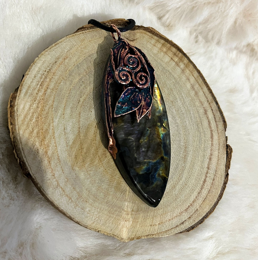 Miniature : labradorite et cuivre