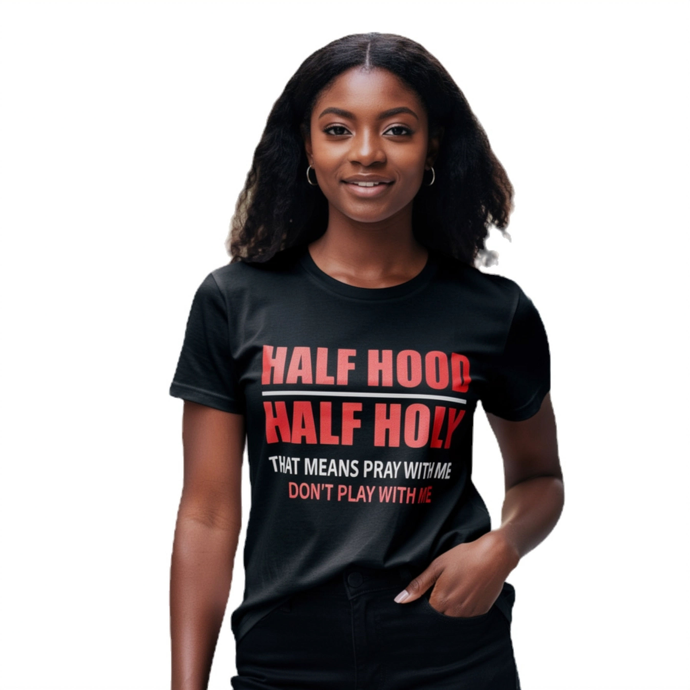 "Half Hood, Half Holy" - Women's Tops
