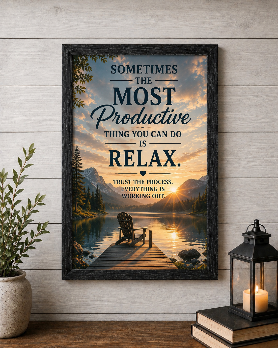 Relax & Trust the Process — Signature Series Framed Inspirational Art