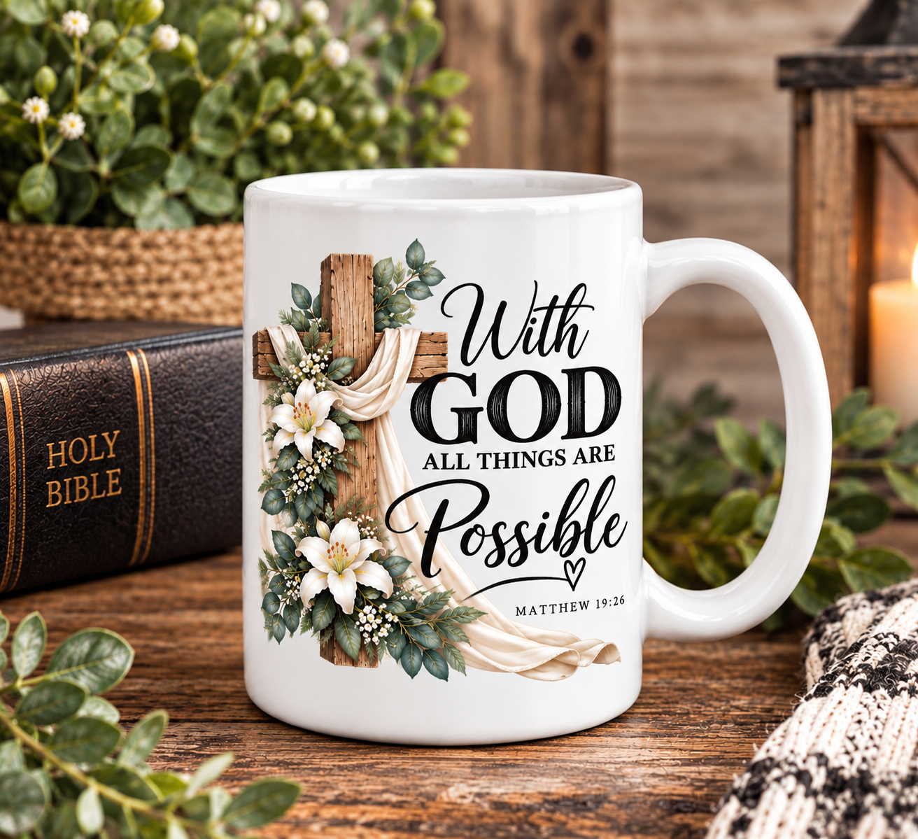 With God - All Things Are Possible - 15 -Ounce Ceramic Mug