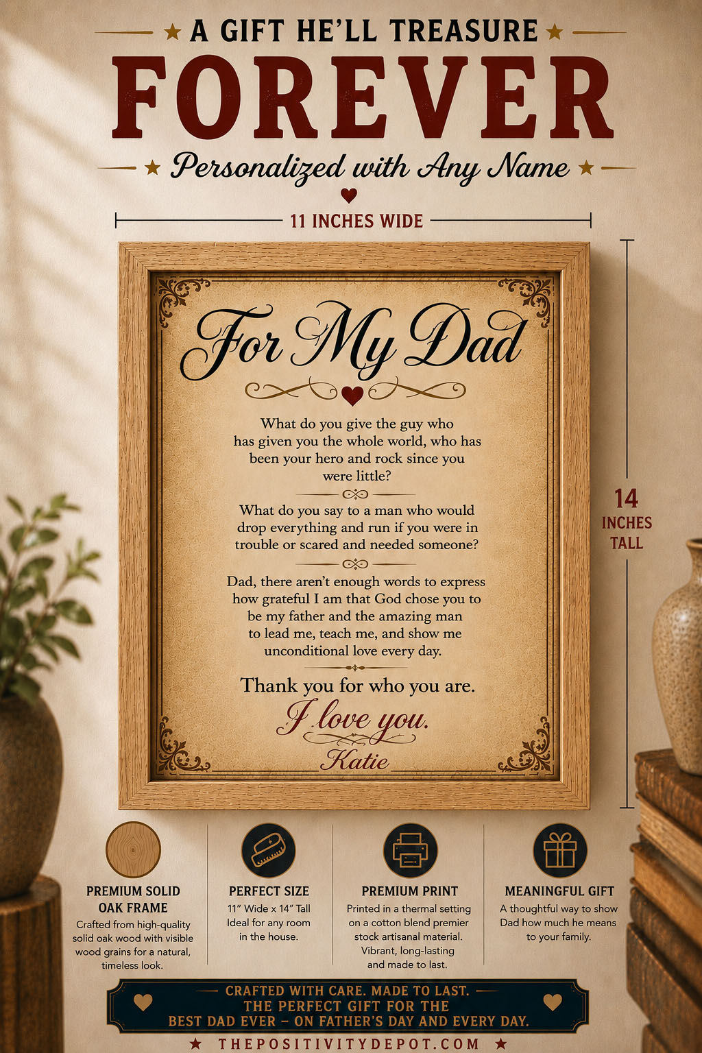 Personalized For My Dad Print