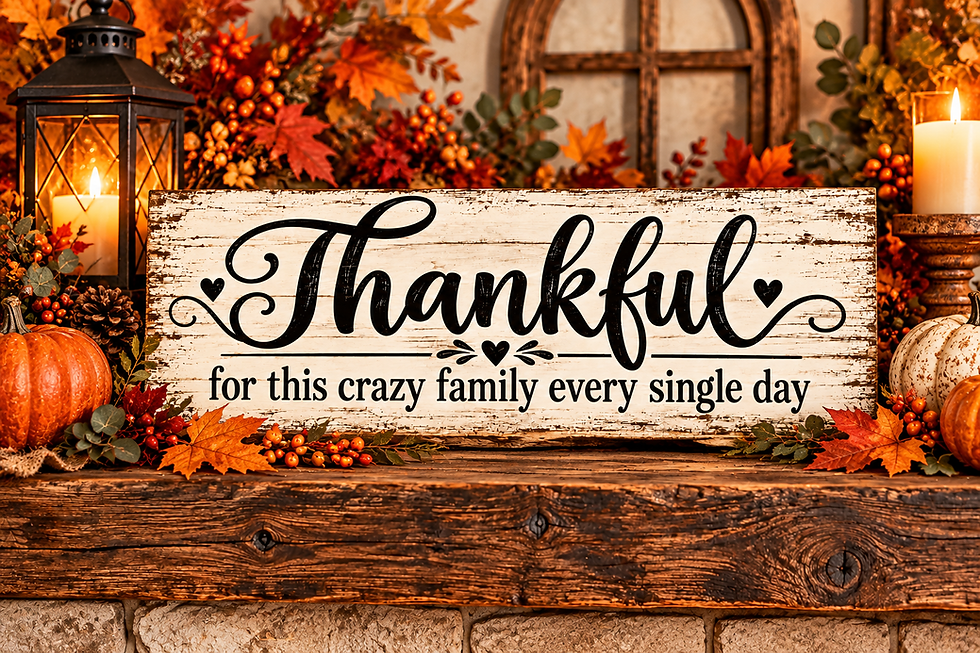 Thumbnail: Thankful for This Crazy Family Every Single Day – Rustic Farmhouse Wood Sign