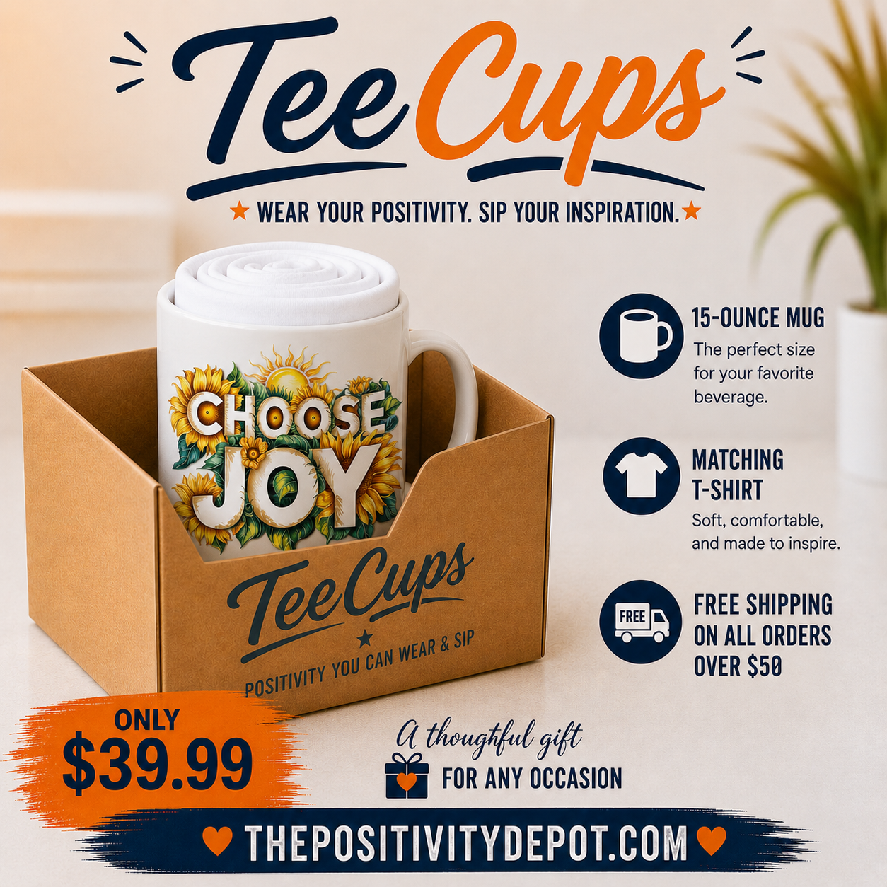 Choose Joy T-Shirt and 15 Oz. Matching Mug