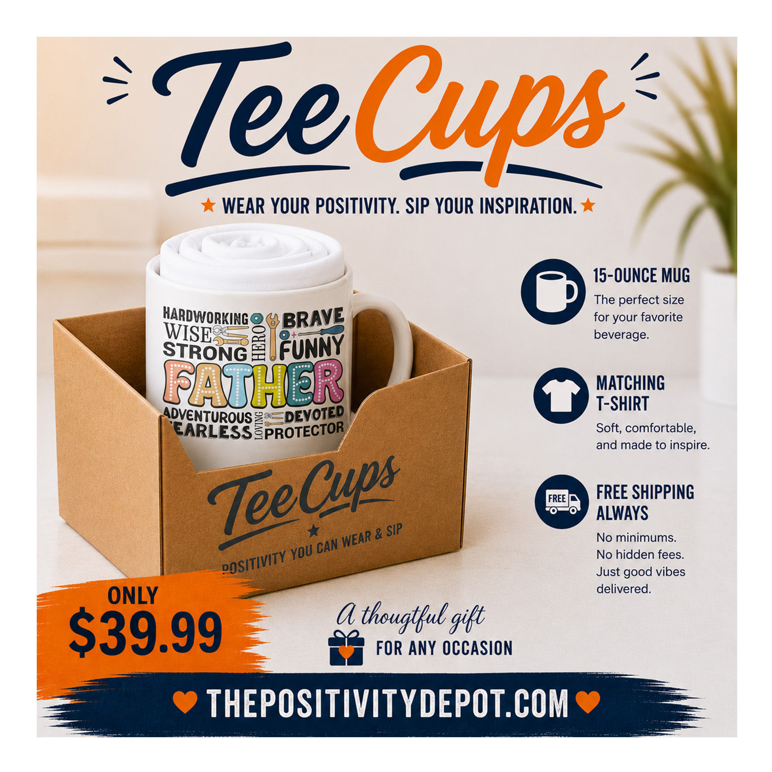 Father T-Shirt and 15 Oz. Matching Mug