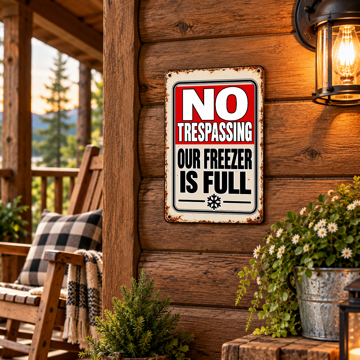 Funny Security Signs – 8" × 12" Vintage Metal Sign