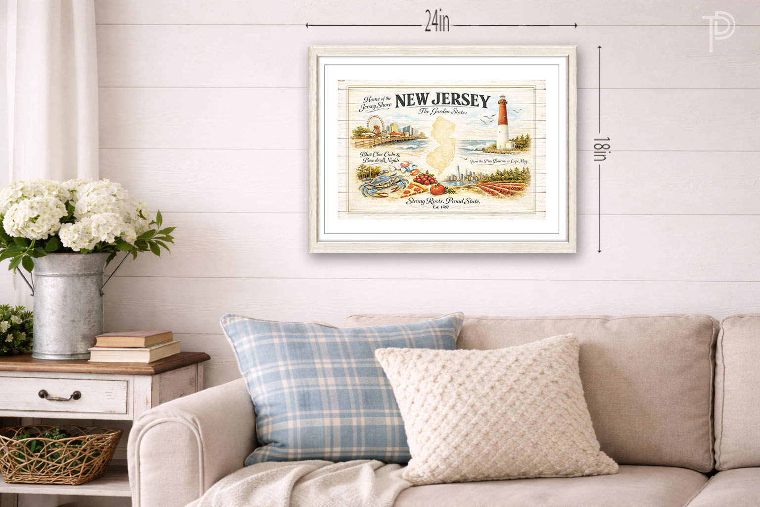 New Jersey - The Garden State - Limited Edition Framed Canvas Print
