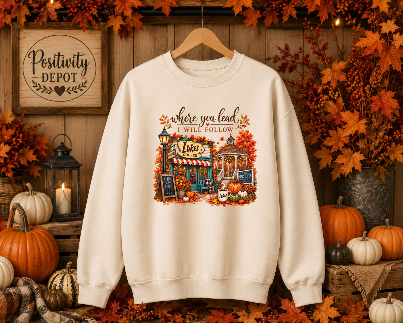 Where You Lead, I Will Follow — Cozy Stars Hollow Inspired Sweatshirt