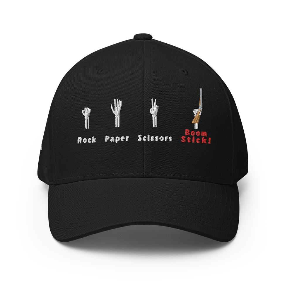 Thumbnail: Rock, Paper, Scissors, Boom Stick!, Flex Fit Cap