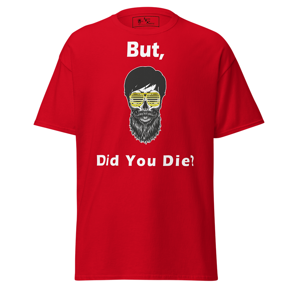 Thumbnail: Did You Die?, Dark Classic tee