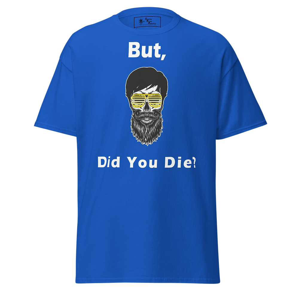 Thumbnail: Did You Die?, Dark Classic tee