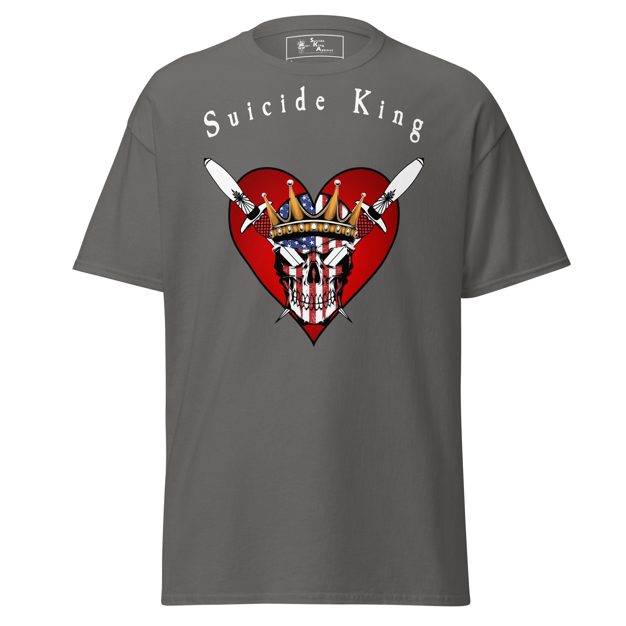 Double Dagger Heart, White Print Classic tee