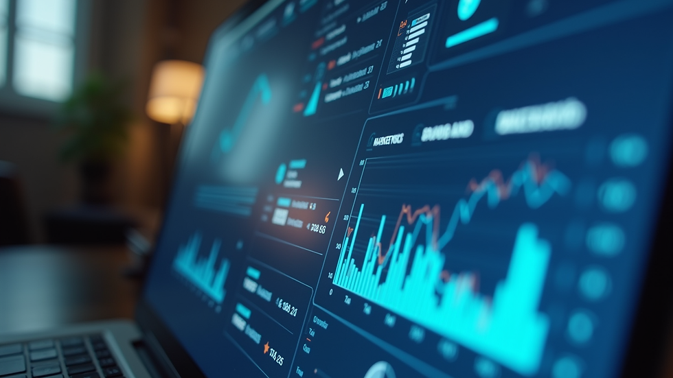 Close-up view of a digital marketing dashboard on a computer screen
